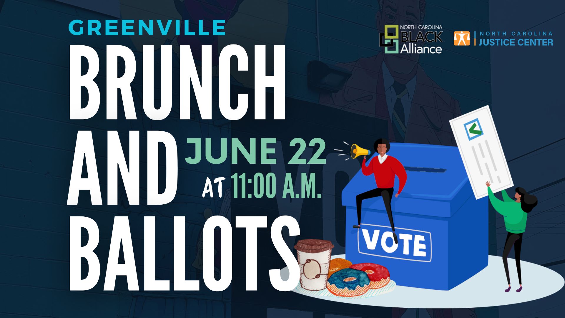 Brunch and Ballots on June 22 at 11 am in Greenville