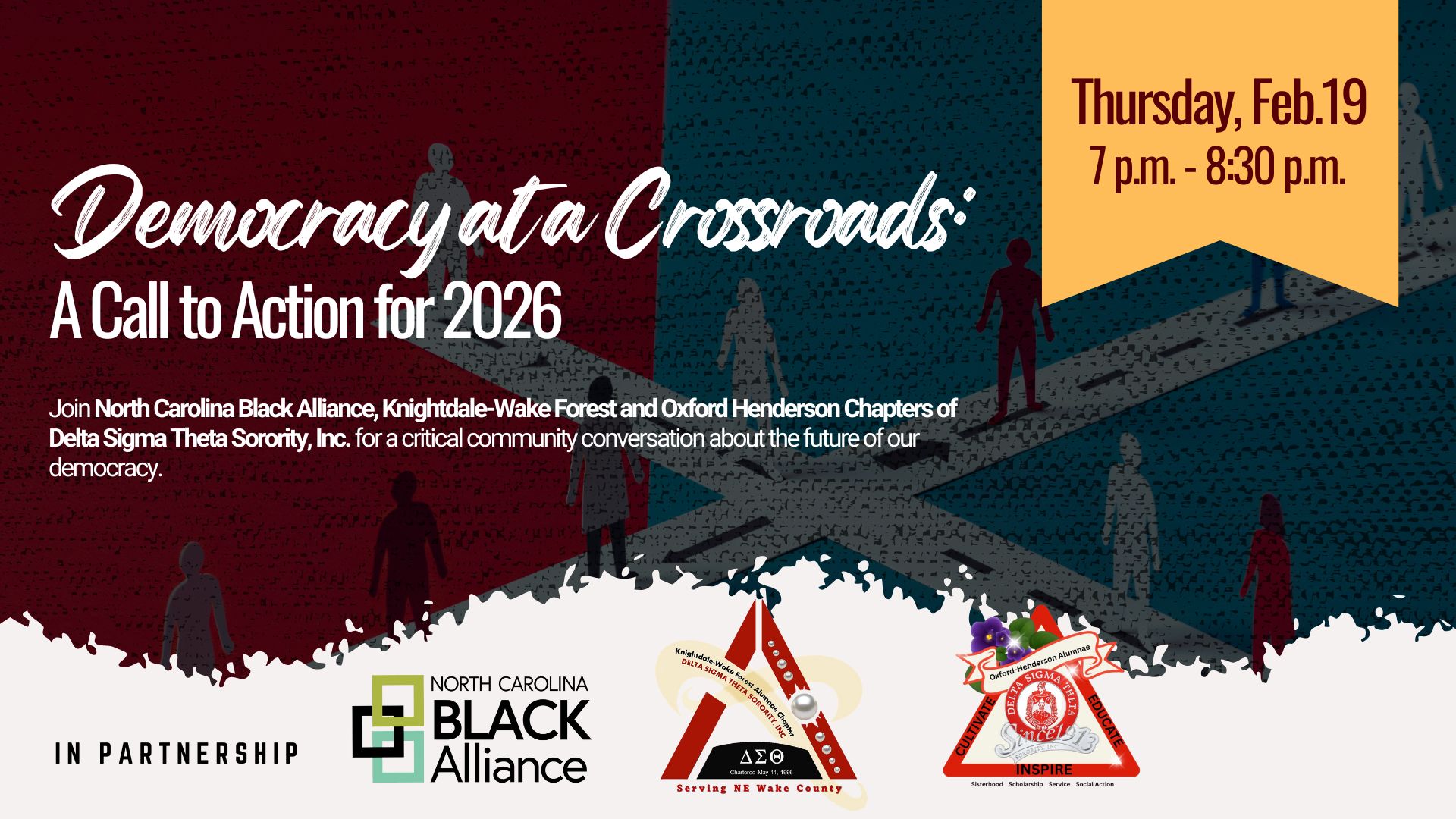 Democracy at a Crossroads zoom conversation on february 19 2026